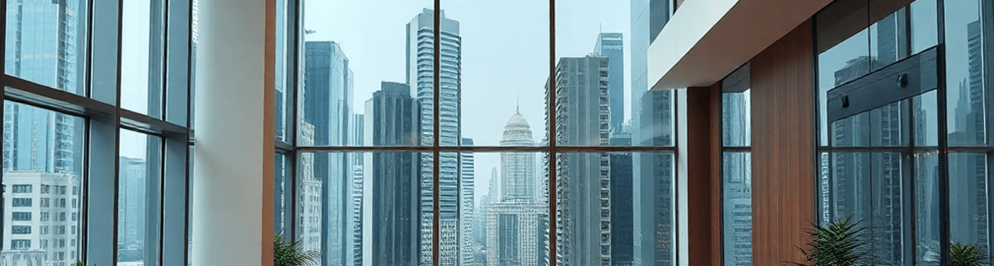 Modern office building with large windows